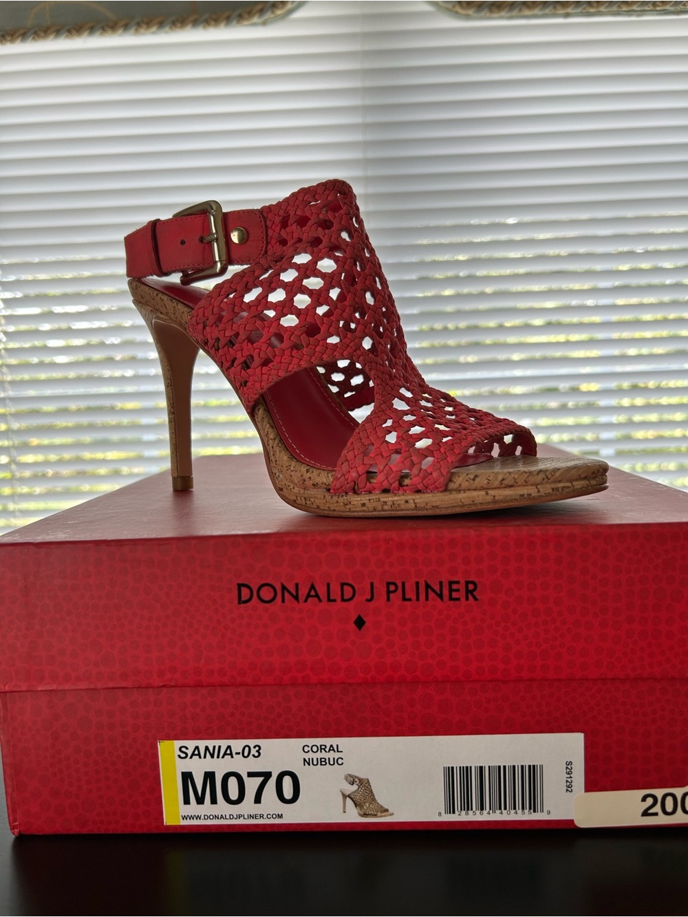 Donald J. Pliner Coral Woven Cork High Heel Sandal